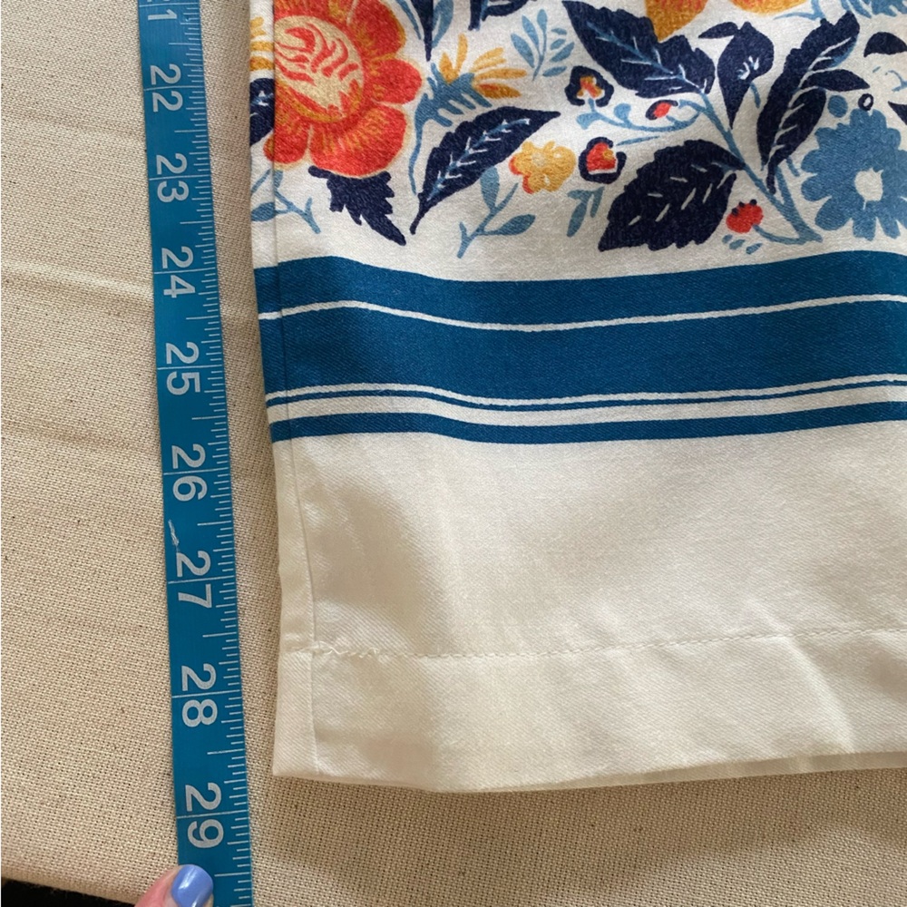 Anthropologie White Blue Orange Floral Print Pajama Pants XL - Picture 15 of 16